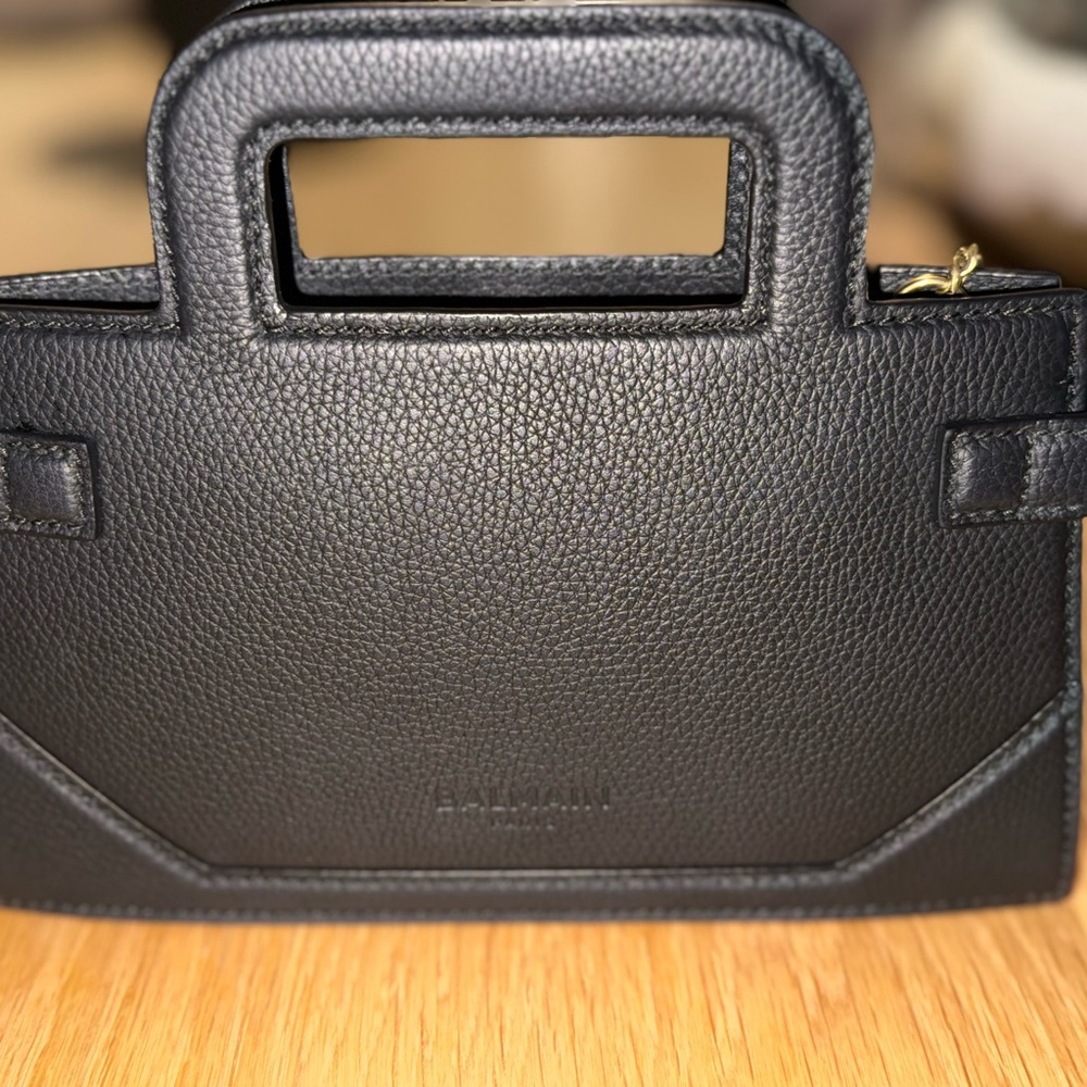 Balmain Small B-Buzz Grained Leather Top Handle Bag - Picture 2 of 6